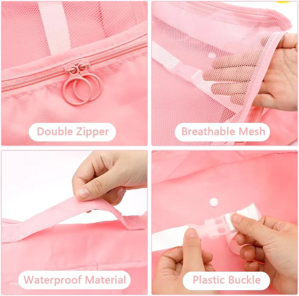 10 Set Packing Cubes for Travel, Lightweight Suitcase Luggage Organizer Bags, Travel Essentials Packing Organizers for Luggage, Packing Cubes for Carry On Suitcase in 4 Sizes with Shoe Bag, Pink