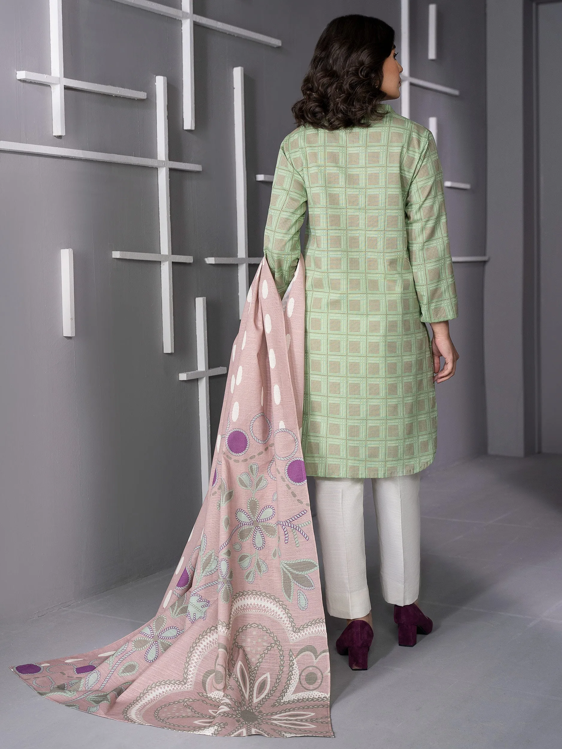 2 Piece Khaddar Suit-Printed (Unstitched)