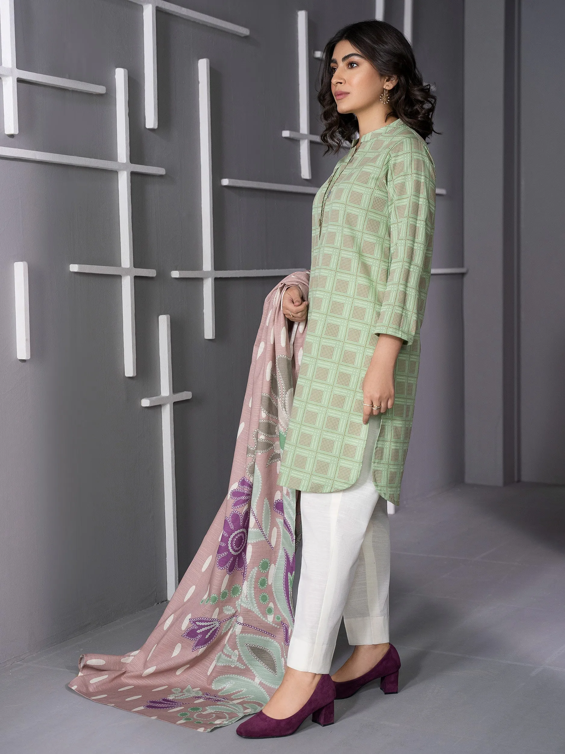 2 Piece Khaddar Suit-Printed (Unstitched)