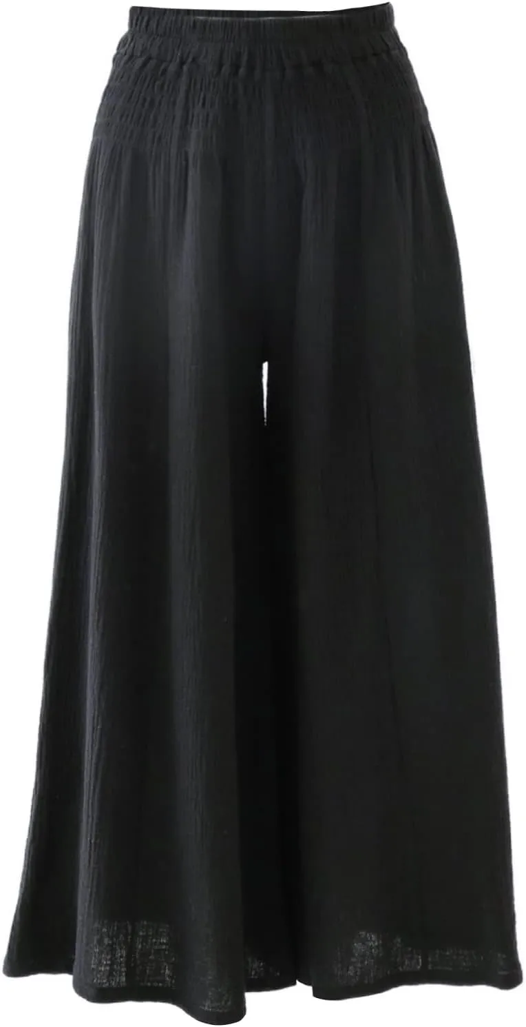 Amazhiyu Womens Wide Leg Palazzo Flowy High Waist Casual Lounge Yoga Pants for Summer