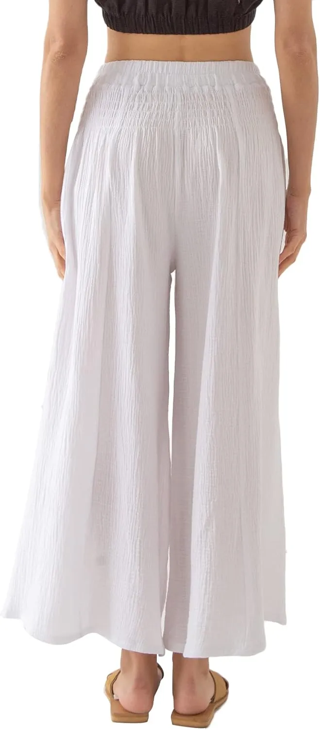 Amazhiyu Womens Wide Leg Palazzo Flowy High Waist Casual Lounge Yoga Pants for Summer
