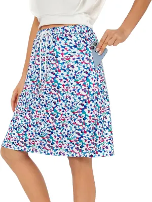 American Trends Skort for Woman with Pockets Athletic Skirt Wokout Knee Length Skirt Drawstring Waist Tennis Golf Skirt