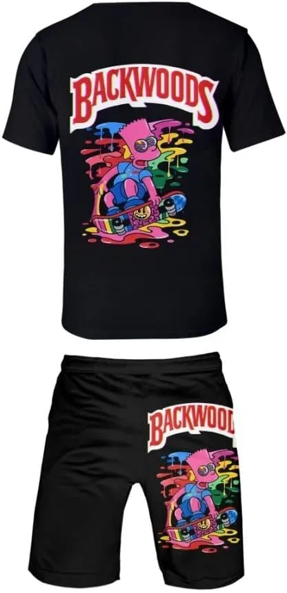 Anime Shirt and Shorts Sets Casual Tshit and Pants Beach Tracksuits Swim Trunks Suit for Men Women