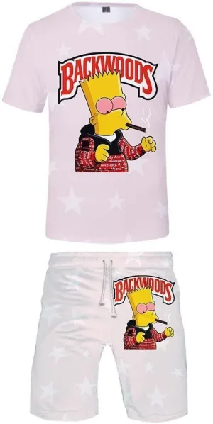 Anime Shirt and Shorts Sets Casual Tshit and Pants Beach Tracksuits Swim Trunks Suit for Men Women