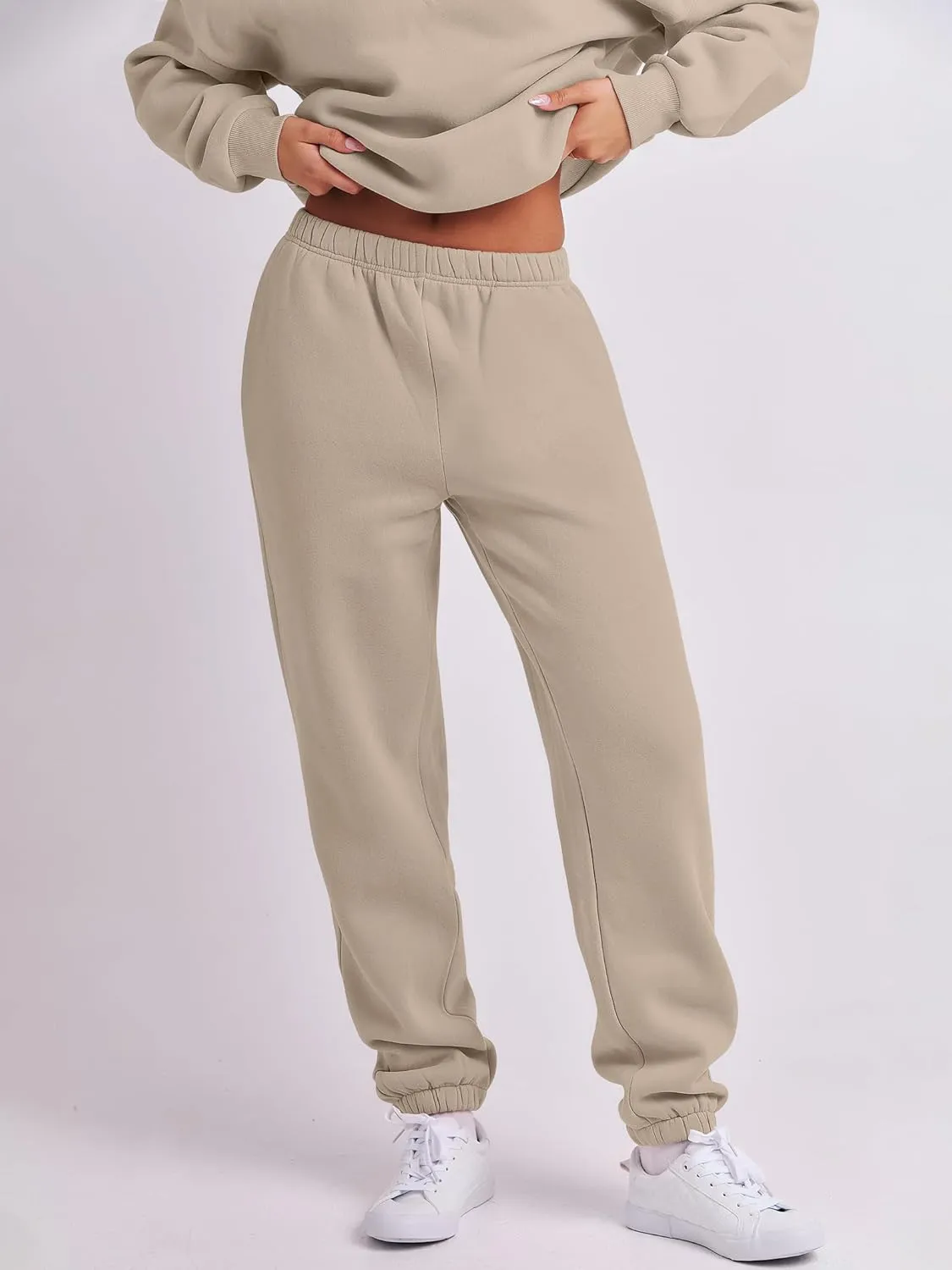 ANRABESS Women 2 Piece Outfits Sweatsuit Oversized Half Zip Sweatshirt Jogger Sweatpants Tracksuit Lounge Set 2024 Clothes