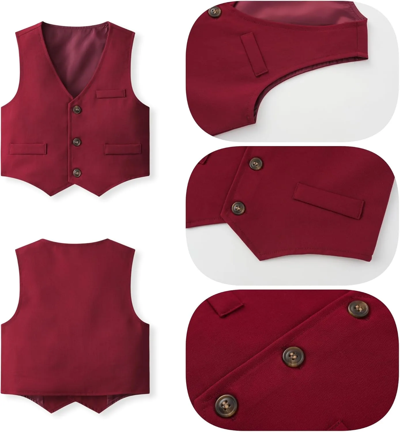 Baby Boys' 4-Piece Set with Dress Shirt, Vest, Pants, and Tie
