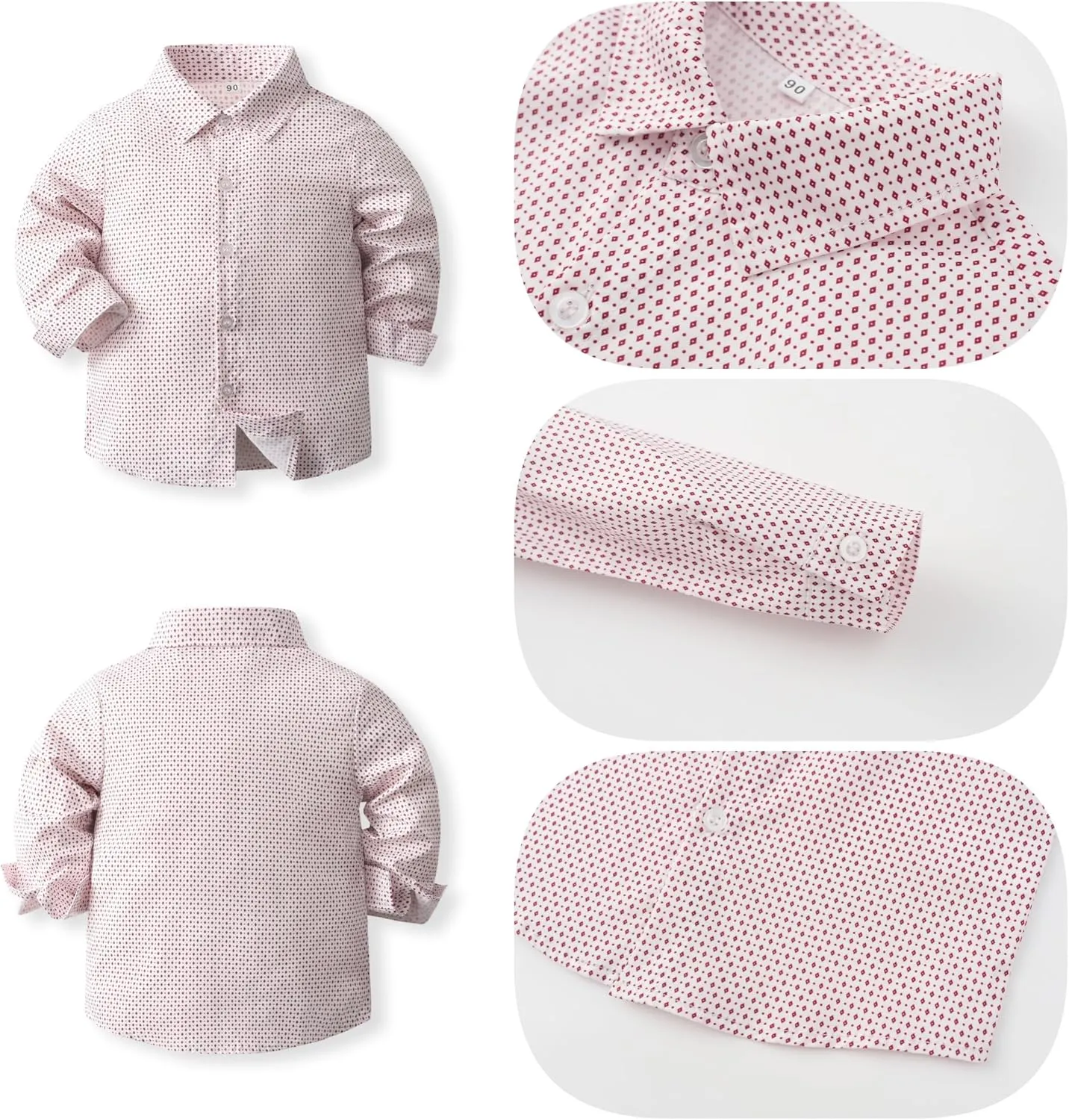 Baby Boys' 4-Piece Set with Dress Shirt, Vest, Pants, and Tie