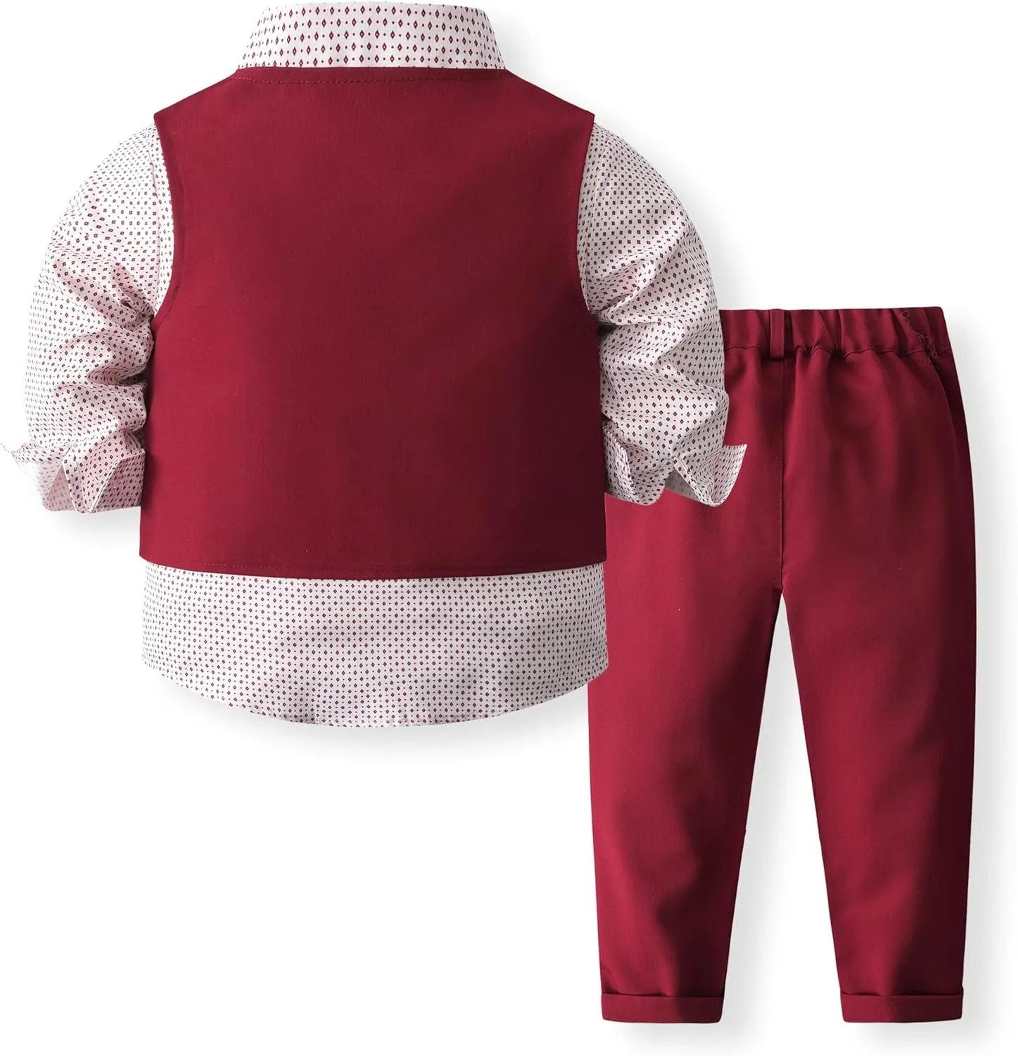 Baby Boys' 4-Piece Set with Dress Shirt, Vest, Pants, and Tie