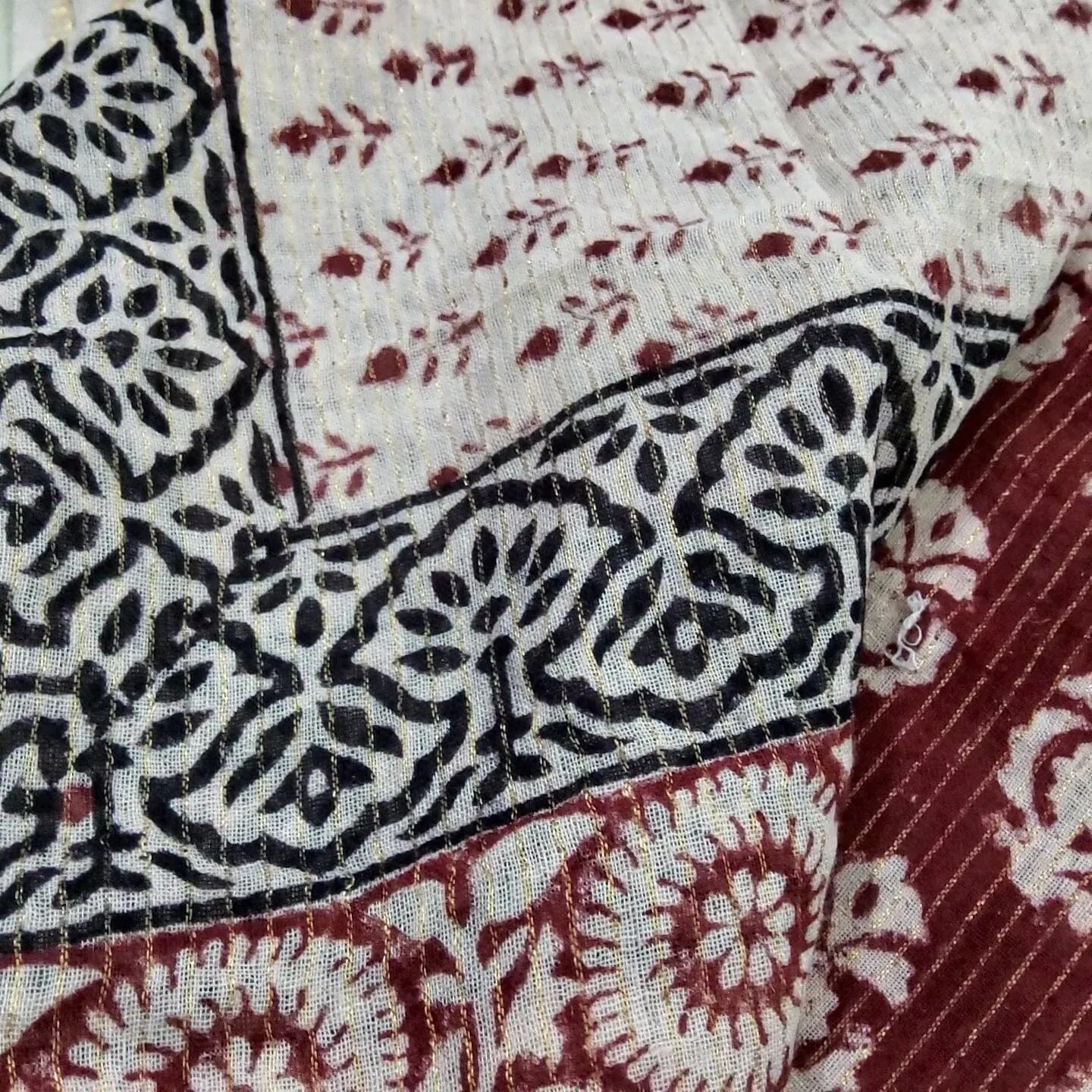Bagh Print Cotton Dress Material with zari Border *