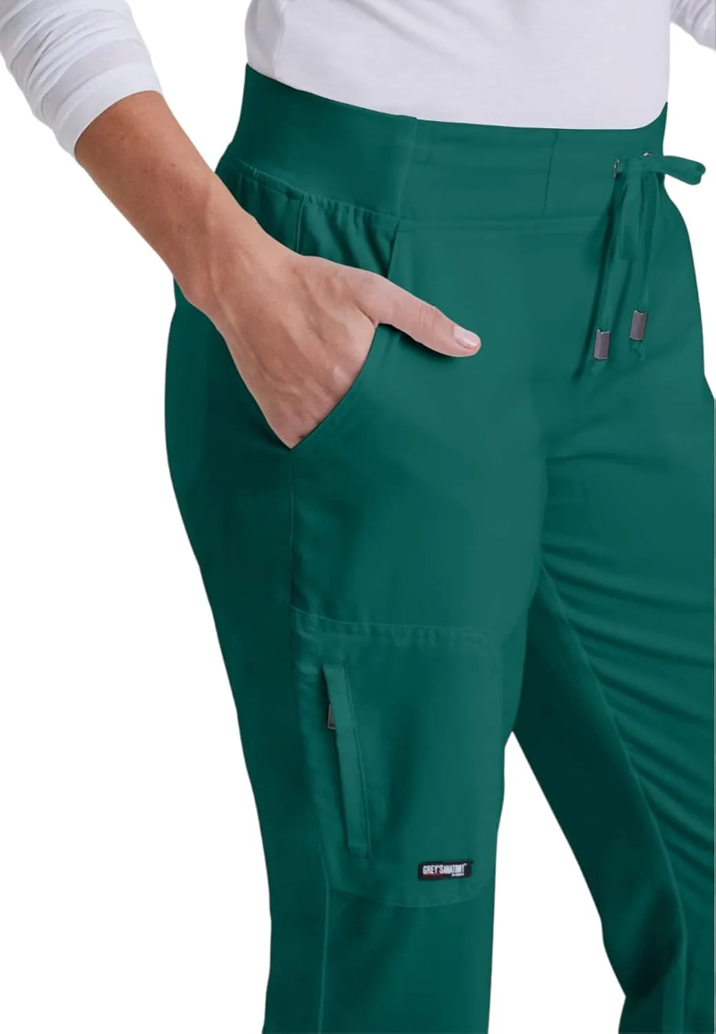 BARCO Grey's Anatomy Scrubs - Mia Scrub Pant for Women, Elastic Back Waist, Mid-Rise Shaped Leg Women's Scrub Pant