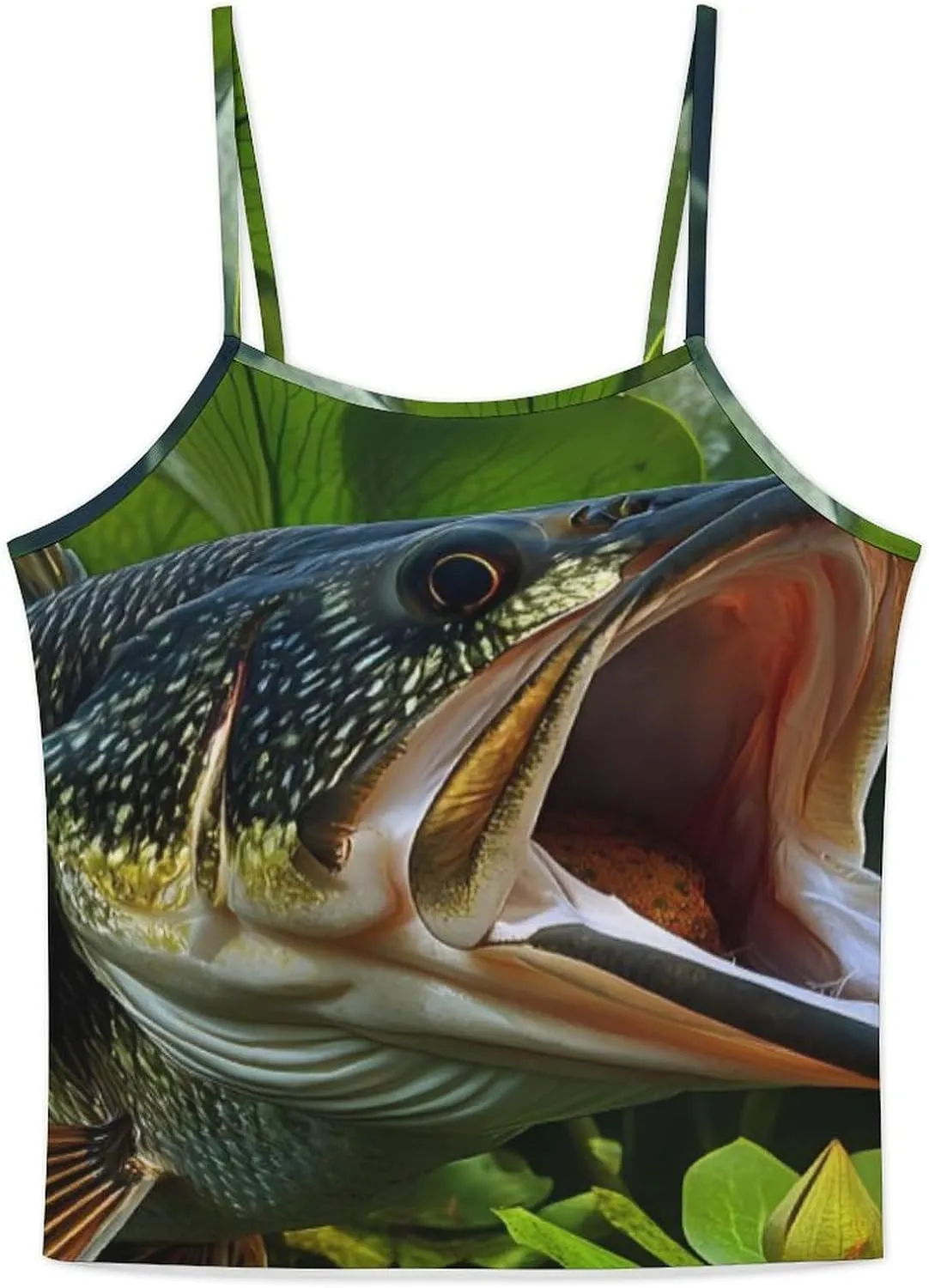 Bass Fish Print Pajamas for Women Set Tank Top Pjs And Shorts Sleepwear Loungewear Sets