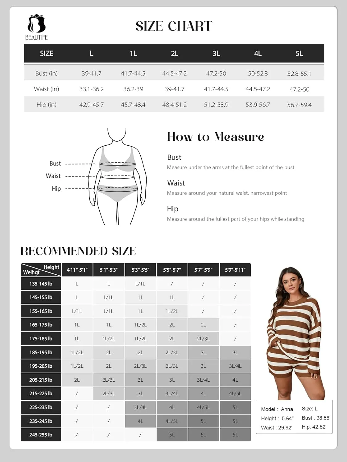 Beautife Womens Plus Size Lounge Sets Striped Knit 2 Piece Sweater Set Long Sleeve Tops and Shorts Oversized Outfits