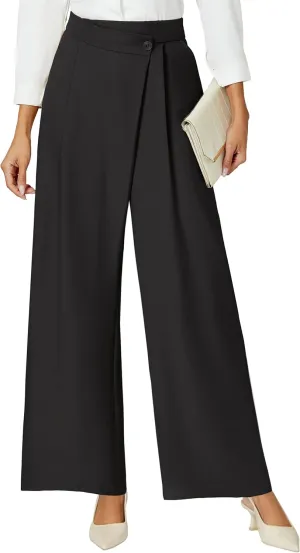 Blooming Jelly Women Wide Leg Dress Pants High Waisted Work Pant with Pocket Business Casual Outfits 2025