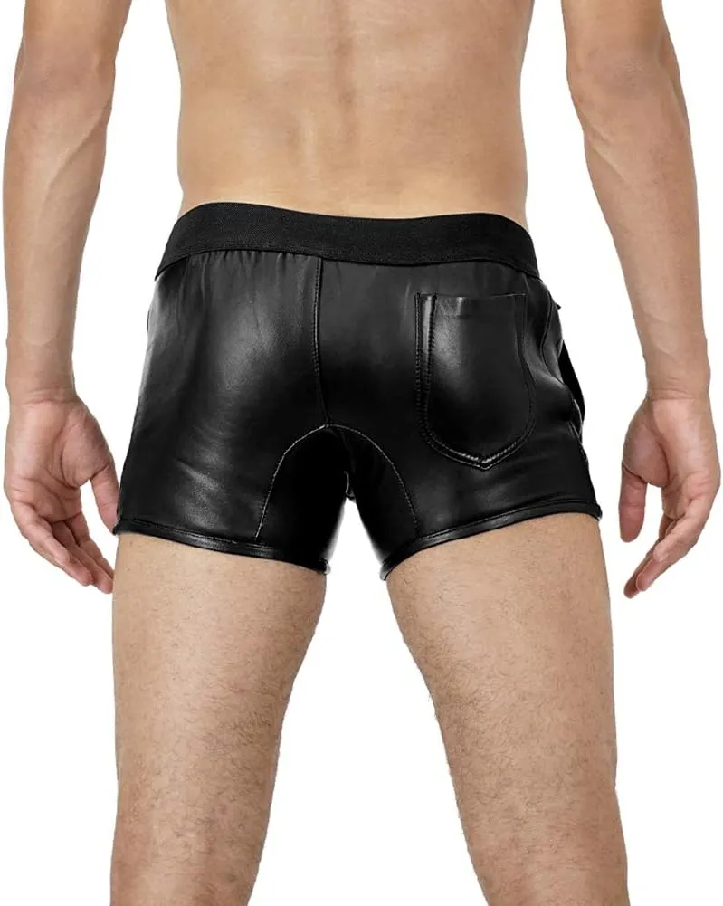 Bockle New Boxer Lamb leather pants Men jeans Man Boxershorts underwear Hipster Shorts Leather Pants Briefs