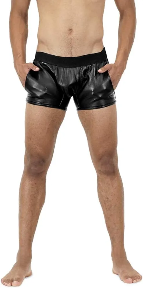 Bockle New Boxer Lamb leather pants Men jeans Man Boxershorts underwear Hipster Shorts Leather Pants Briefs