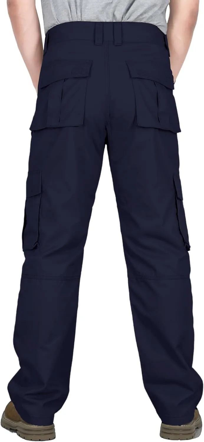 BOCOMAL FR Pants for Men Cargo Pockets Flame Resistant/Fire Retardant Elastic Waist Water & Oil Repellent Finish