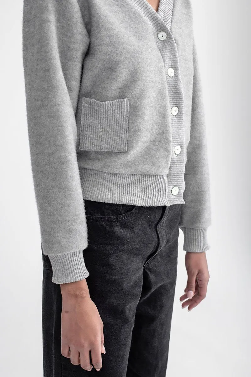 Boyfriend Button Up Cardi Heather Grey