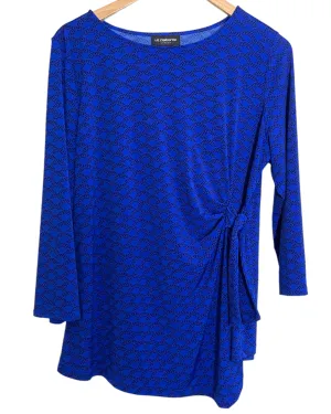 Bright Winter Azure Print Side Tie Blouse