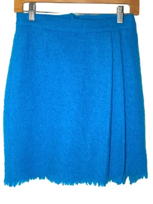 Bright Winter Blue Tweed Skirt