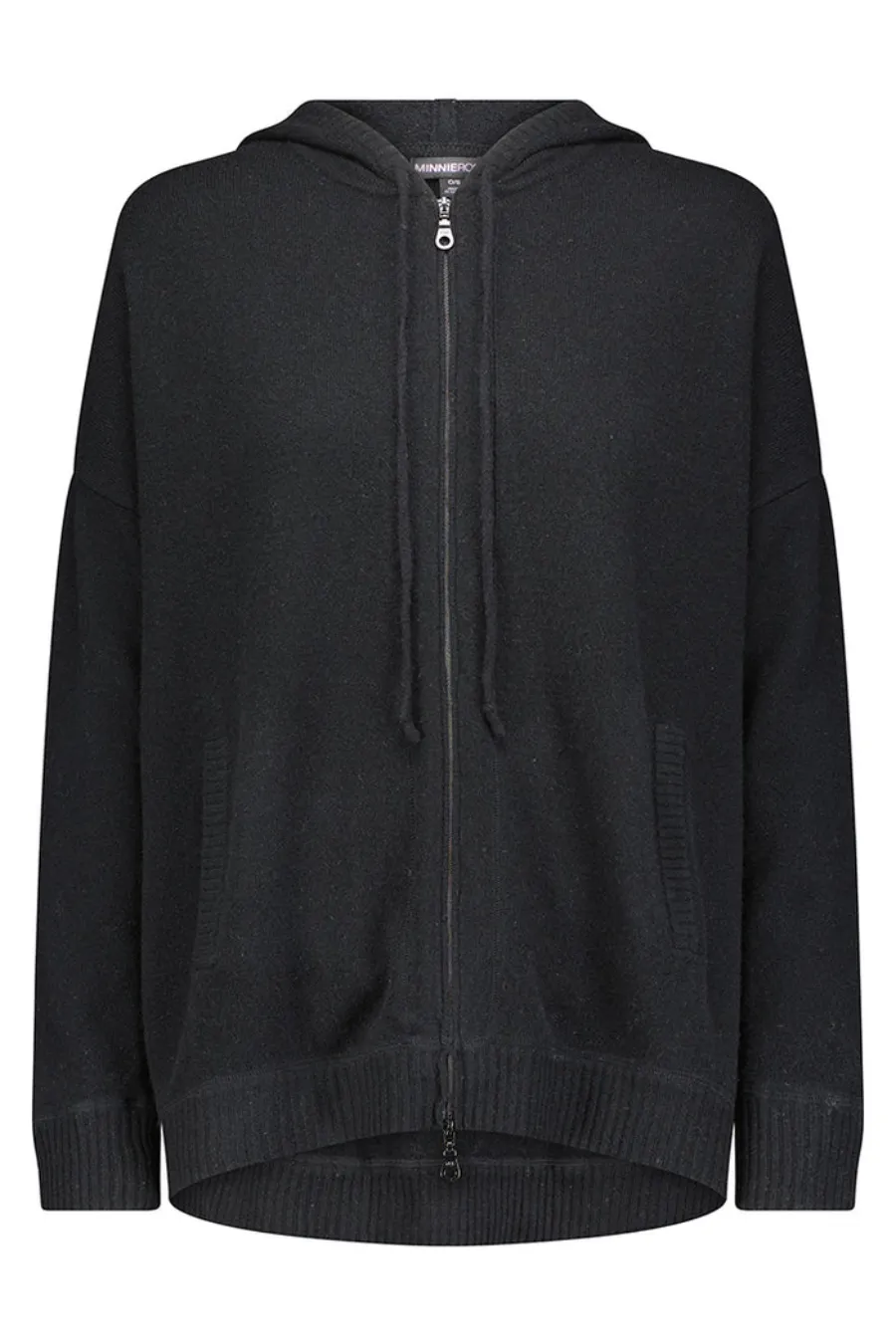 Cashmere Oversized Zip Hoodie Black