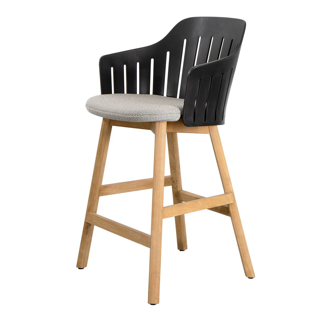 Choice Outdoor Counter Chair - Wood Base - w/ Back and Seat Cushion