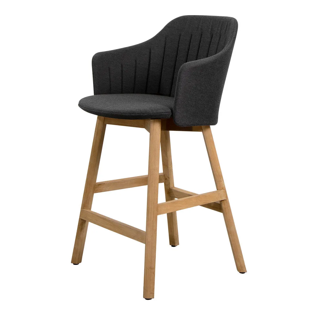 Choice Outdoor Counter Chair - Wood Base - w/ Back and Seat Cushion