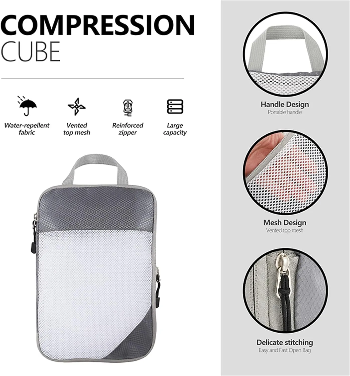 Compression Packing Cubes, 6 Set Luggage Packing Organizers, Lightweight Travel Accessories Essentials Travel Bags for Women/Men (Blue)