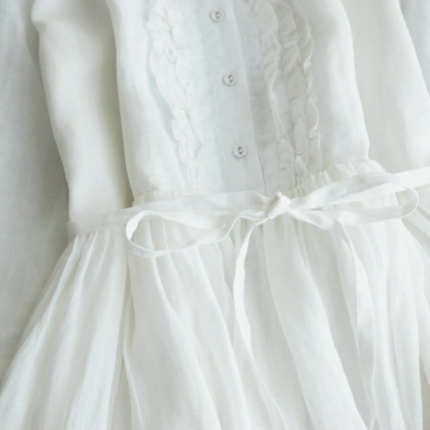 Cotton Linen Dress for Women Vintage Frill Trim Button Down Long Sleeve Casual Midi Dresses Fall Loose Flowy Sundress