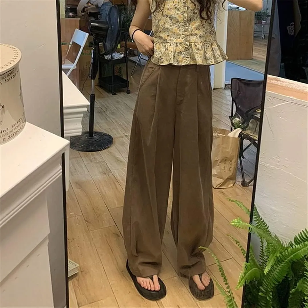 Deepsko Women's Summer Polyester Korean Style Loose Elastic Waist Harem Pants