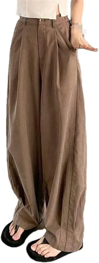 Deepsko Women's Summer Polyester Korean Style Loose Elastic Waist Harem Pants