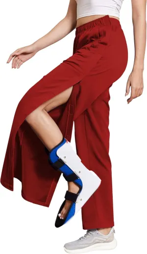 Deyeek Tear Away Pants for Women Side Snap Button Sweatpants Loose Fit Casual Post Surgery Adaptive Clothing with Pockets