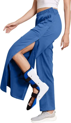 Deyeek Tear Away Pants for Women Side Snap Button Sweatpants Loose Fit Casual Post Surgery Adaptive Clothing with Pockets