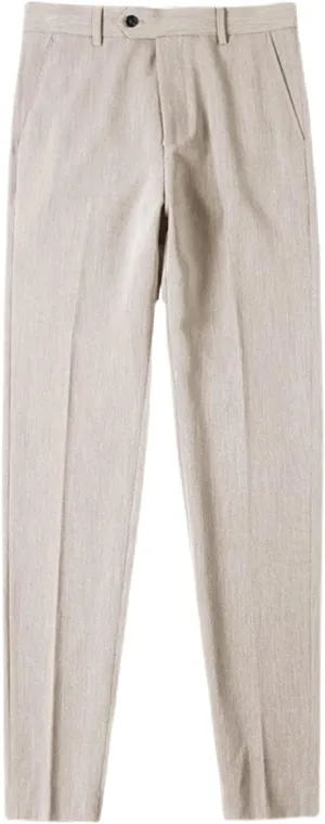 DGHM-JLMY Men's Summer Thin British Cropped Pants Slim Fit Ankle-Length Dress Pants Stretch Cropped Skinny Pants