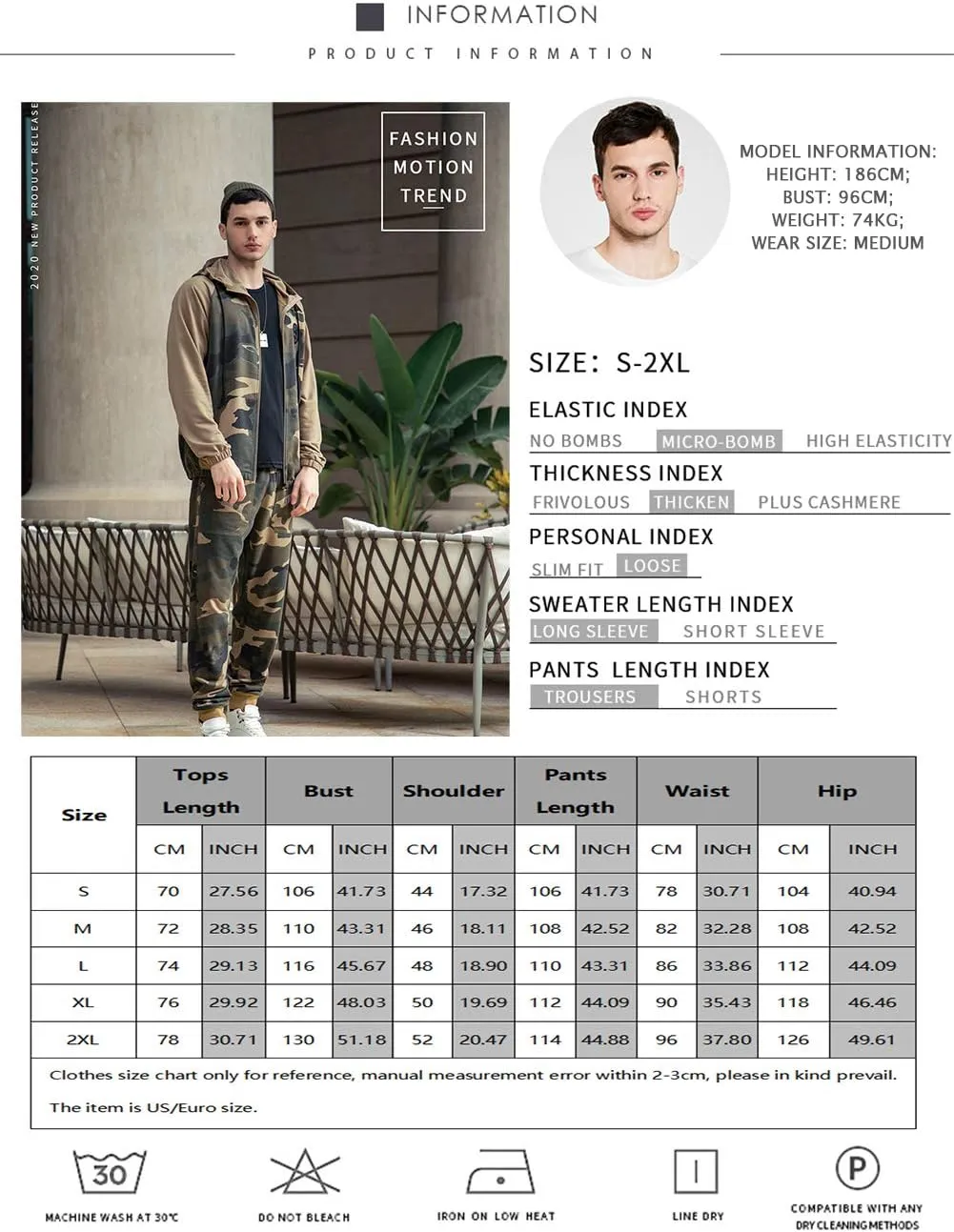 DUOFIER Men's Hooded Athletic Tracksuit Casual Full Zip Jogging SweatSuits