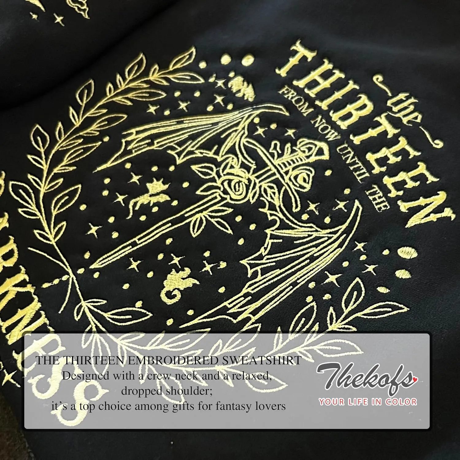 Embroidered Book Lovers Sweatshirt, Throne The Thirteen of Glass Sweatshirts, Tog merch, Throne O G merchandise