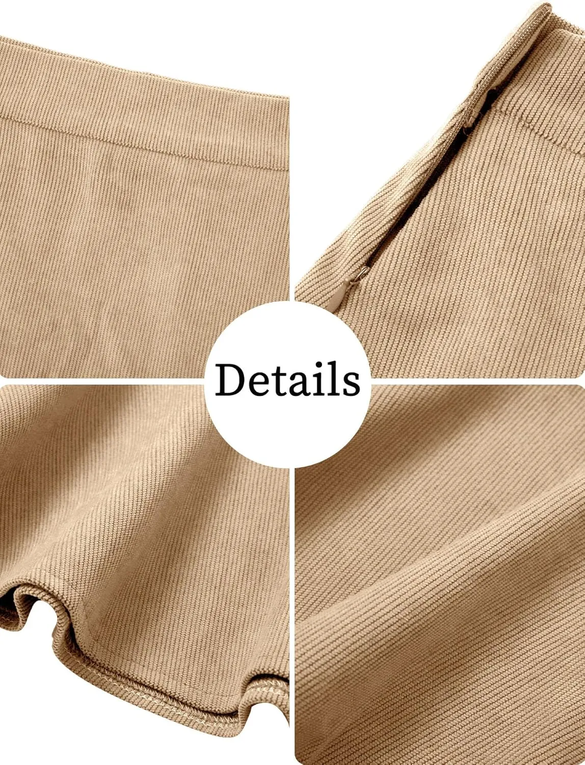 FEOYA Women's Faux Suede Split High Waist Mini Skirt Leather Skirt for Winter Fall Spring