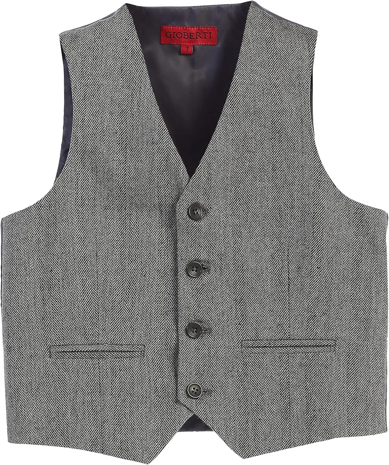 Gioberti Kids and Boys 2 Piece Tweed Plaid Vest and Pants Set
