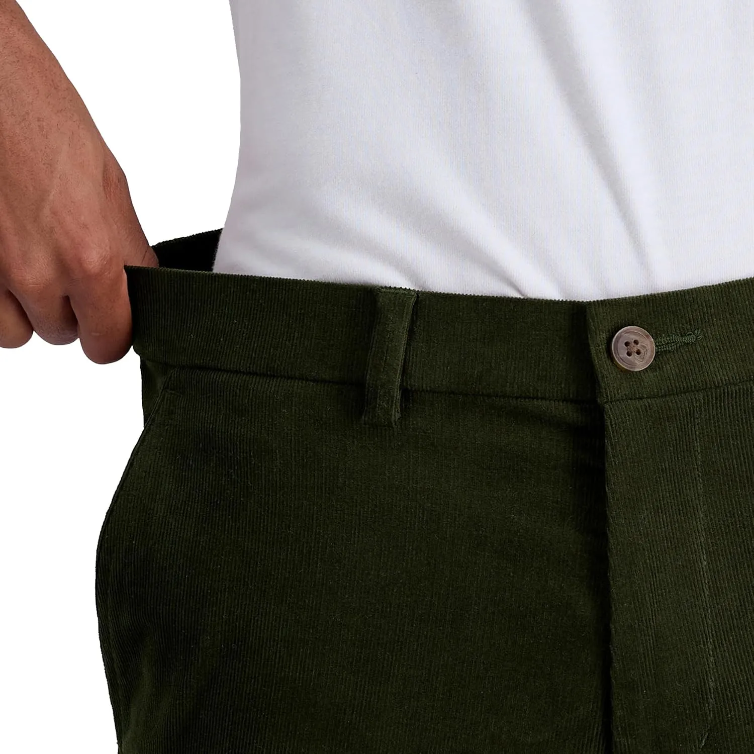 Haggar Mens Straight Fit Stretch Corduroy Pant