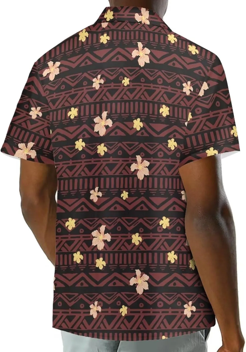 Hawaiian Dresses for Couples Polynesian Puletasi Samoan Traditional Dress with Shirt Pareo Sarong Lavalava Set