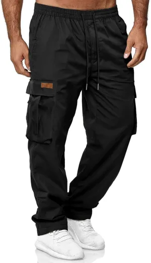 HOTake Men's Casual Cargo Sweatpants Waist Drawstring Joggers Hiking Tactical Pants for Men with Pockets