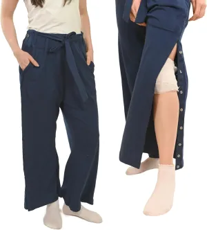 Inspired Comforts Women Tearaway Post Surgery Recovery Pajama Pants with Side Snaps & Pockets