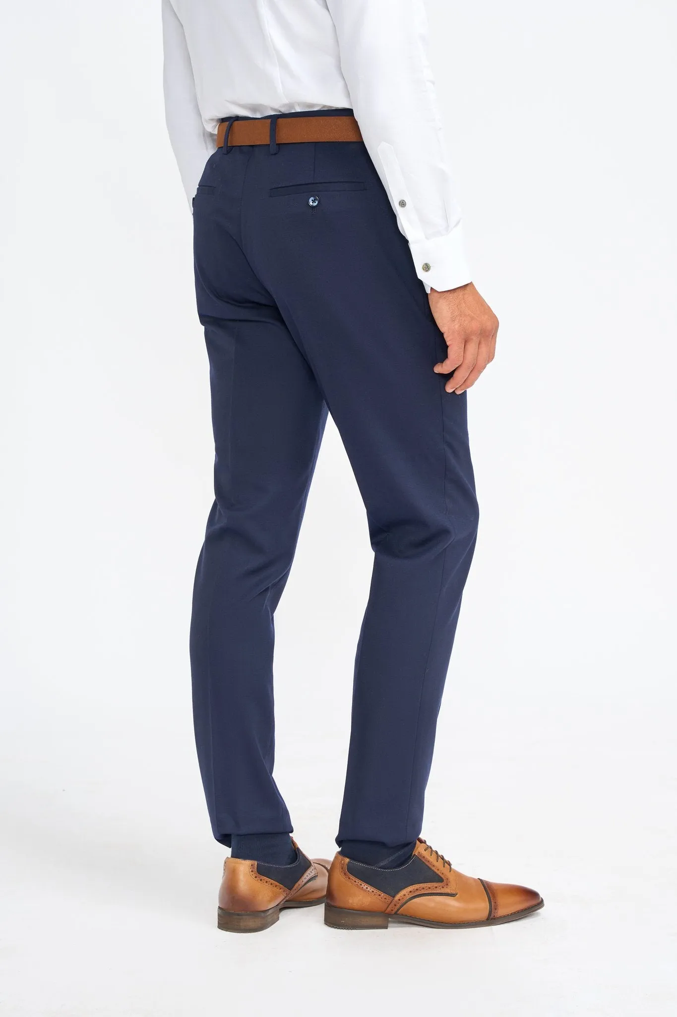 James Navy Super 130s Wool Three Piece Suit