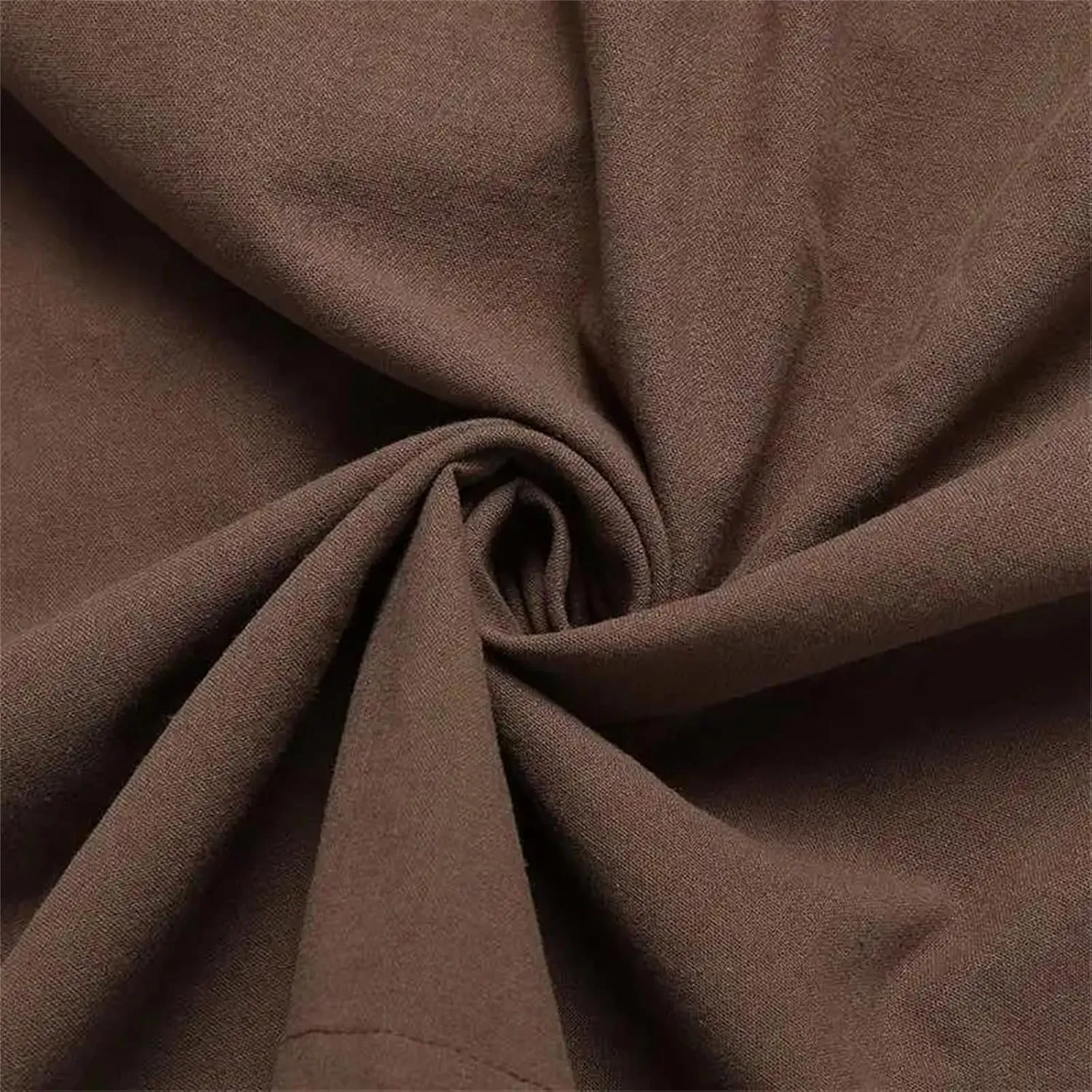 Jegsnoe Women Cotton A-Line Elastic Waist Midi Skirt Summer Solid Mid-Calf Casual Skirt