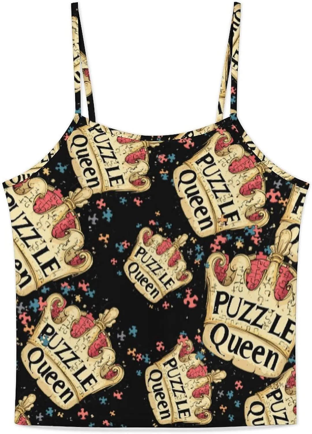 Jigsaw Puzzle Queen Pajamas for Women Set Tank Top Pjs And Shorts Sleepwear Loungewear Sets