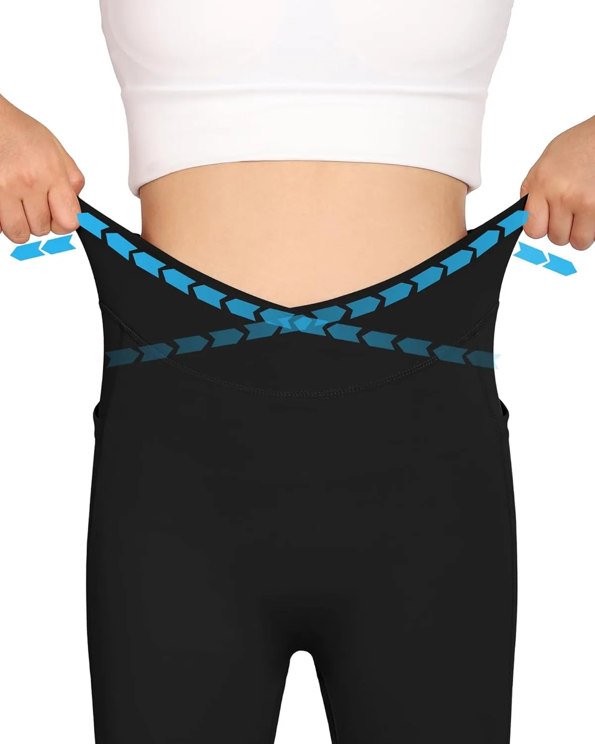 KEREDA Girls Flare Leggings High Waist V Cross Bootcut Yoga Pants Bell Bottoms for Girls with Pockets