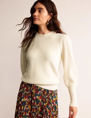 Key-Hole Cashmere Jumper-Warm Ivory