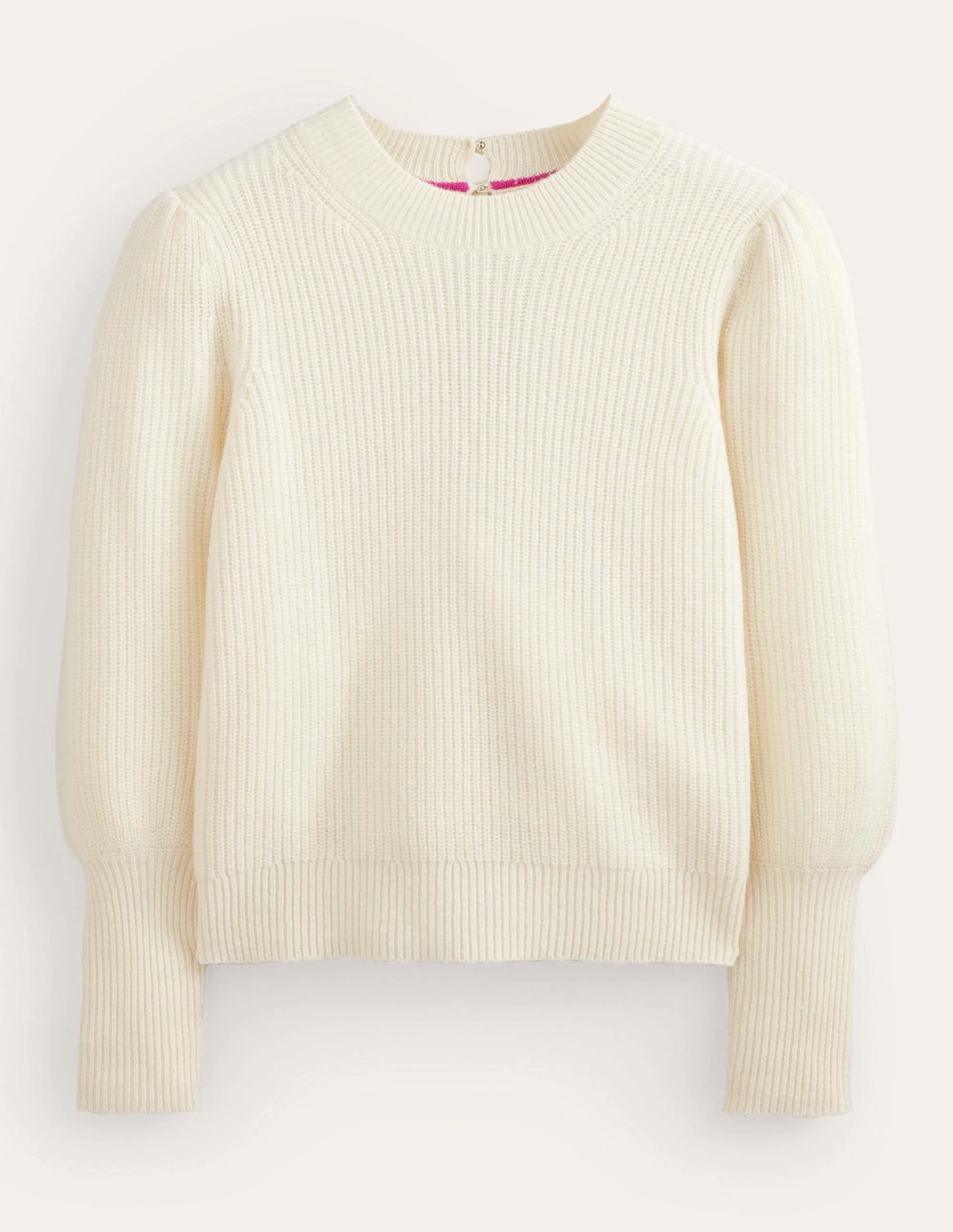 Key-Hole Cashmere Jumper-Warm Ivory