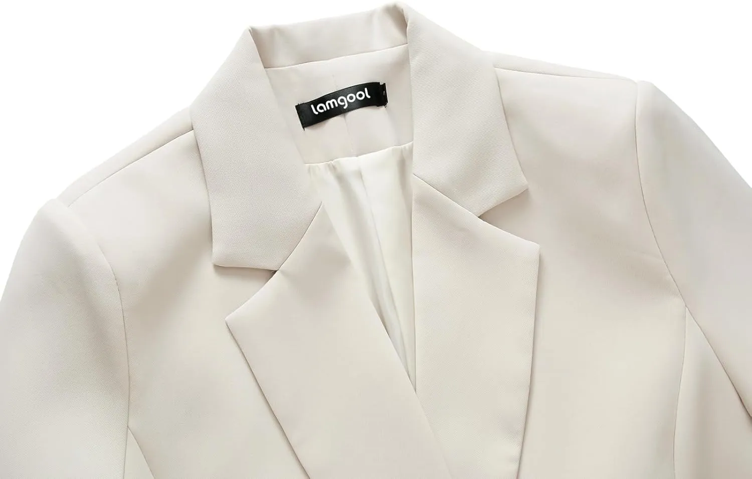 Lamgool Women's Suit 2 Piece Casual Outfits Cropped Blazer High Waisted Wide Leg Pants for Work