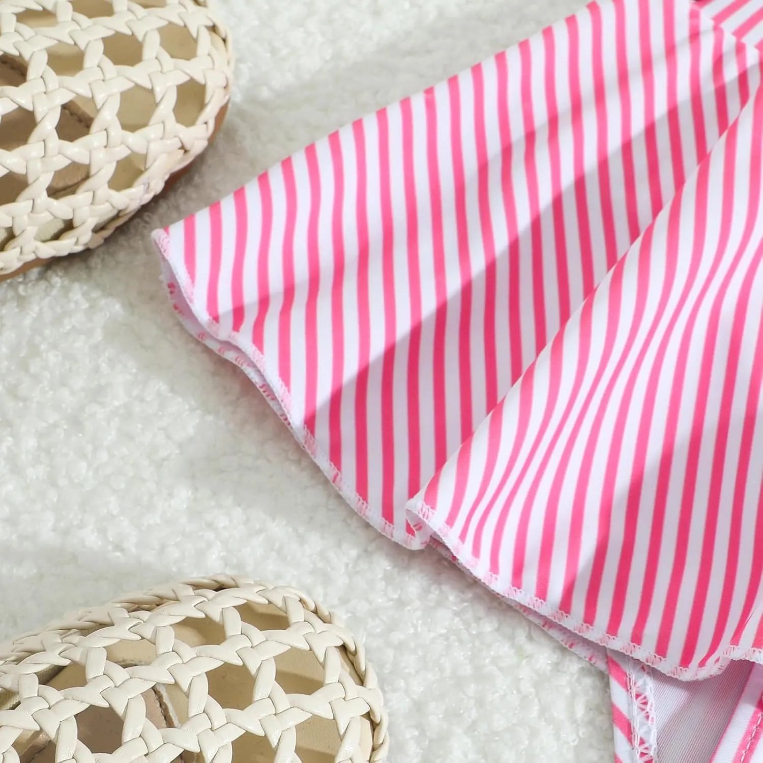 Little Girls Two Piece Bikini Set Ruffle Stripe Watermelon Summer Beach Bathing Suit Swimsuit 1-5 Years
