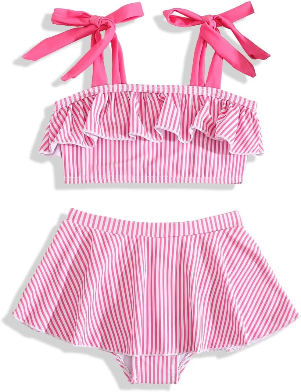 Little Girls Two Piece Bikini Set Ruffle Stripe Watermelon Summer Beach Bathing Suit Swimsuit 1-5 Years